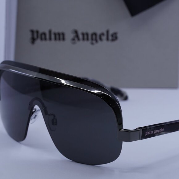 Palm Angels PERI10I KING 7607 Shield Sunglasses - Black/Grey - Picture 8 of 9